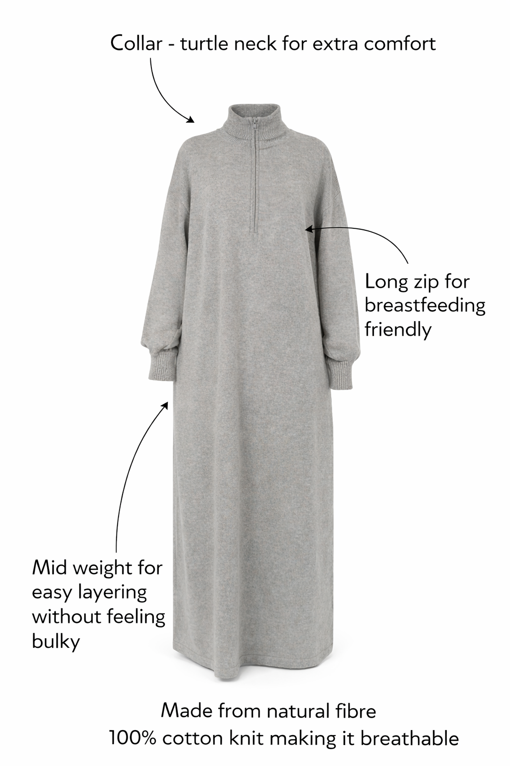SOFTKNIT ABAYA GREY